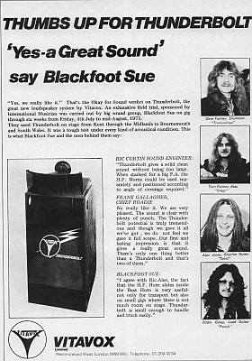 Blackfoot Sue and Vitavox